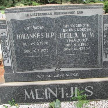 MEINTJES Johannes H.P. 1880-1973 &amp; Heila M.M. van DYK 1883-1957