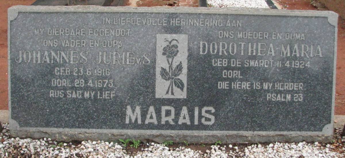 MARAIS Johannes Jurie v. S. 1916-1973 &amp; Dorothea Maria DE SWARDT 1924-