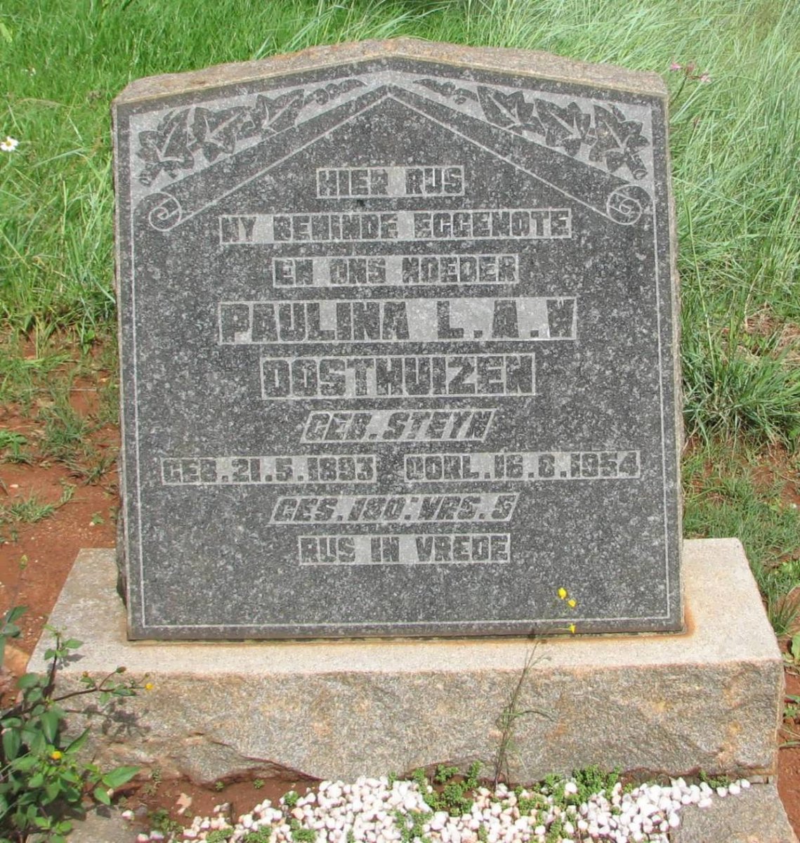 OOSTHUIZEN Paulina L.A.W. nee STEYN 1893-1954
