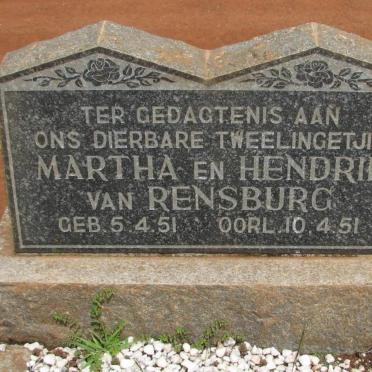 RENSBURG Hendrik, van 1951-1951 :: VAN RENSBURG Martha 1951-1951