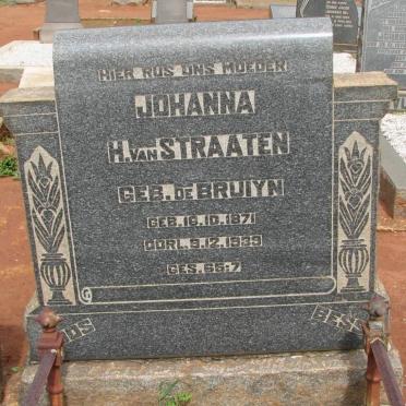 STRAATEN H., van nee de BRUIYN 1871-1939