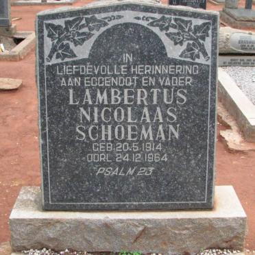 SCHOEMAN Lambertus Nicolaas 1914-1964