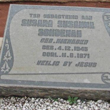 SCHOEMAN Susara Susanna nee NIENABER 1945-1971