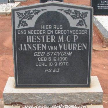 VUUREN Hester M.C.P., Jansen van nee STRYDOM 1890-1970