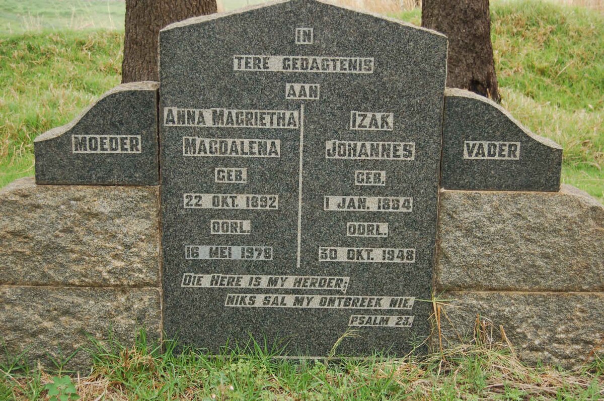 BREYTENBACH Izak Johannes 1884-1948 &amp; Anna Magrietha Magdalena 1892-1978