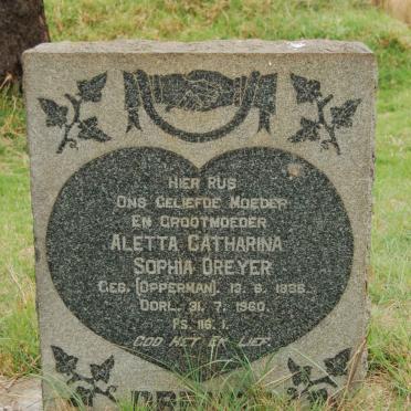 DREYER Aletta Catherina Sophia nee OPPERMAN 1886-1960