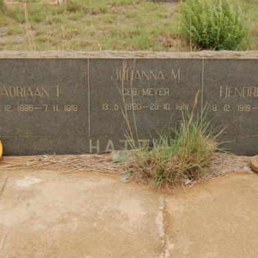 HATTINGH Adriaan L. 1886-1918 &amp; Johanna M. MEYER 1890-1916 :: HATTINGH Hendriena C. 1916-1918