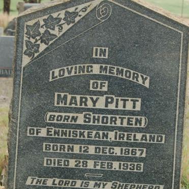 PITT Mary nee SHORTEN 1867-1936
