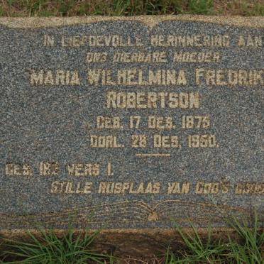 ROBERTSON Maria Wilhelmina Fredrika 1875-1950