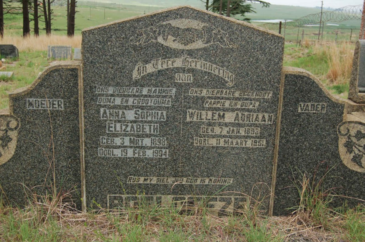 ROELOFZE Willem Adriaan 1893-1951 &amp; Anna Sophia Elizabeth 1898-1994