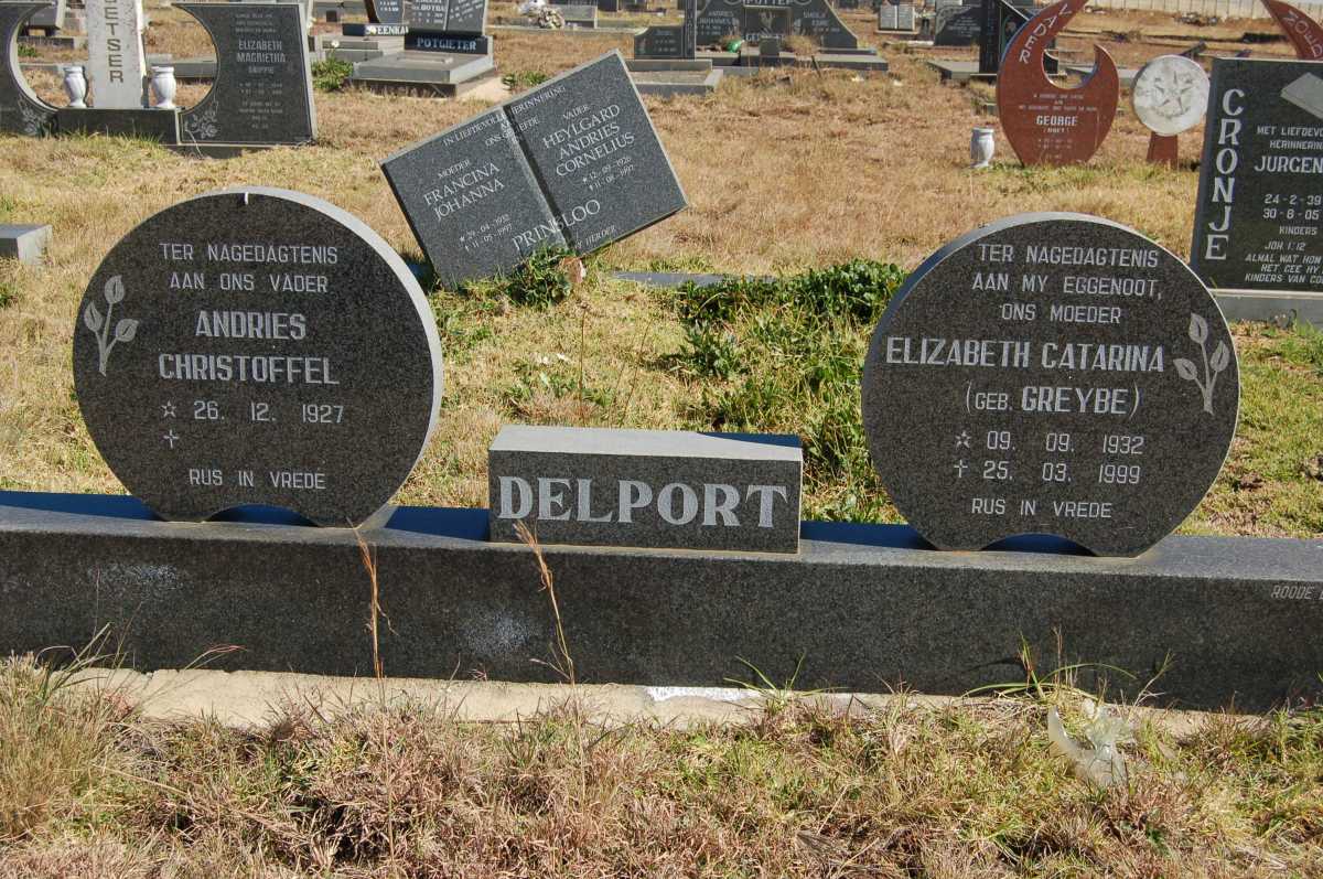 DELPORT Andries Christoffel 1927- &amp; Elizabeth Catarina GREYBE 1932-1999