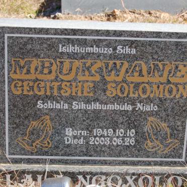 MBUKWANE Gegitshe Solomon 1949-2003