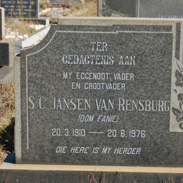 RENSBURG S.C., Jansen van 1910-1976
