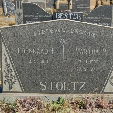 STOLTZ Coenraad F. 1903- &amp; Martha P. 1898-1977