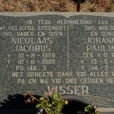 VISSER Nicolaas Jacobus 1920-1980 &amp; Johanna Paulina V.D. BERG 1924-1989