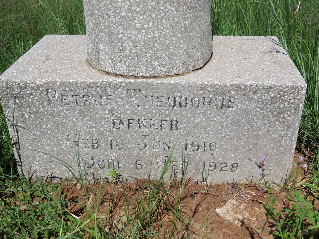 BEKKER Petrus Theodorus 1910-1928