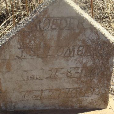 LOMBARD J.S. 1867-1935 nee GOUWS voorheen BEKKER