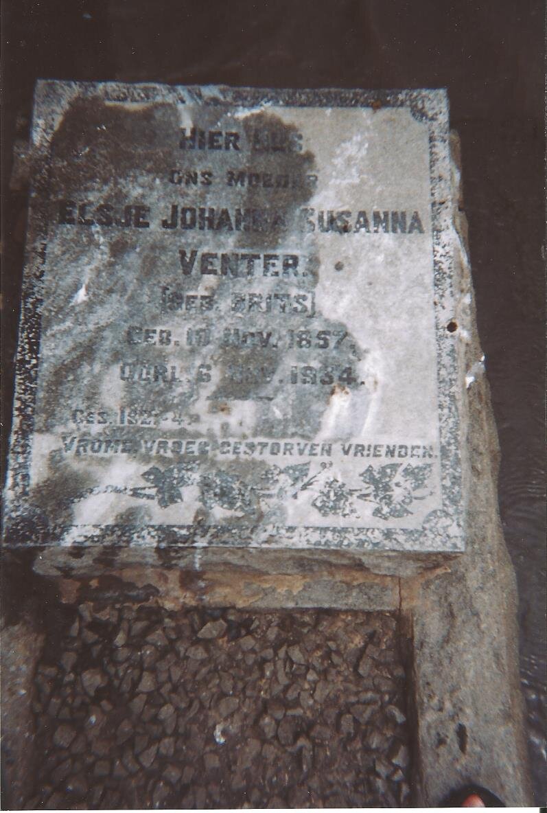 VENTER Elsje Johanna Susanna nee BRITS 1857-1934