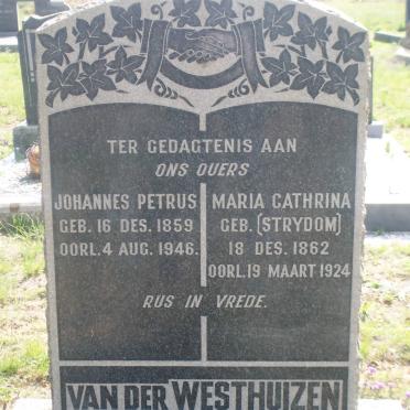 WESTHUIZEN Johannes Petrus, van der 1859-1946 &amp; Maria Cathrina STRYDOM 1862-1924
