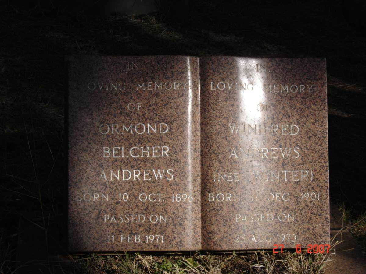 ANDREWS Ormond Belcher 1896-1971 &amp; Winifred WINTER 1901-1973