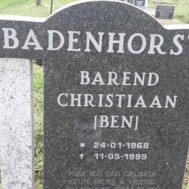 BADENHORST Barend Christiaan 1968-1999
