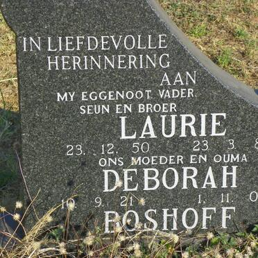 BOSHOFF Deborah 1921-2001 :: BOSHOFF Laurie 1950-1986