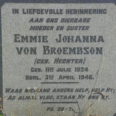 BROEMBSON Emmie Johanna, von nee HECHTER 1924-1946