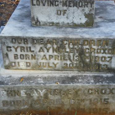 CROXON Cyril Aynsley 1907-1913 :: CROXON Daphne Aynsley 1915-1915