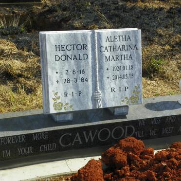 CAWOOD Hector Donald 1916-1984 &amp; Aletha Catharina Martha 1924-2014