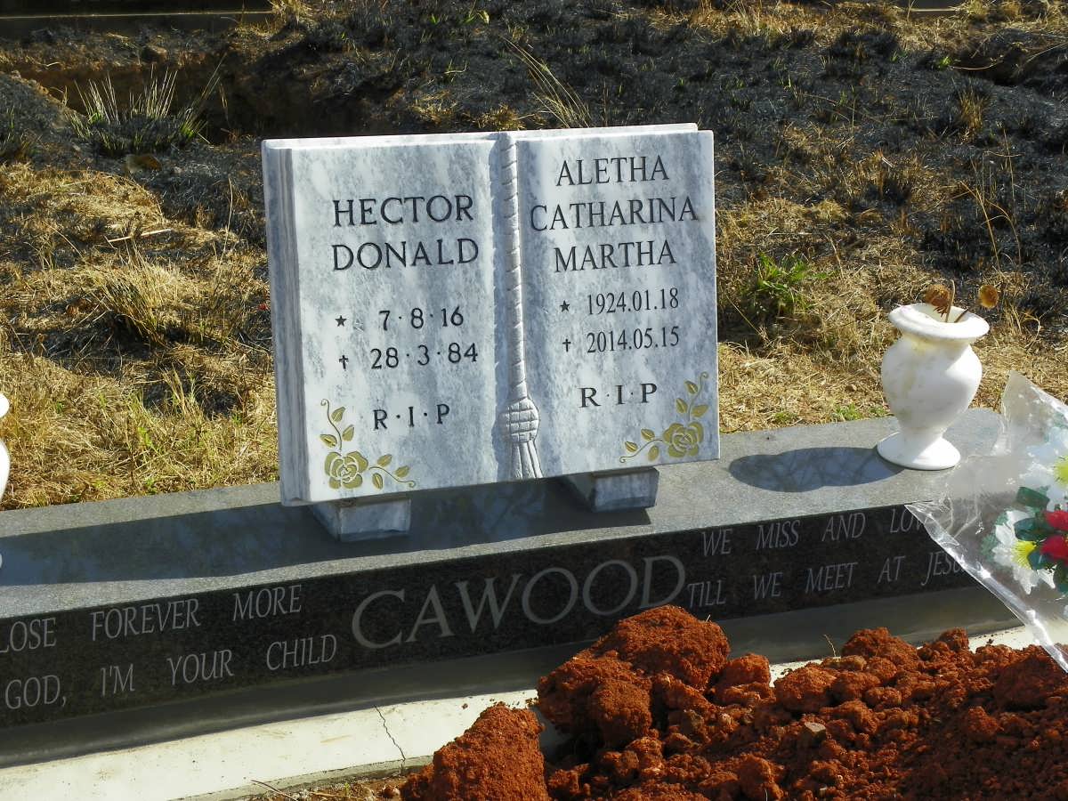 CAWOOD Hector Donald 1916-1984 &amp; Aletha Catharina Martha 1924-2014