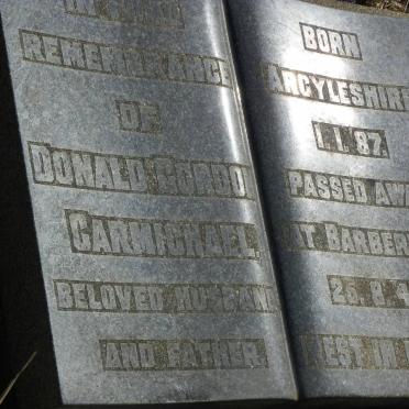 CARMICHAEL Donald Gordon 1887-1945