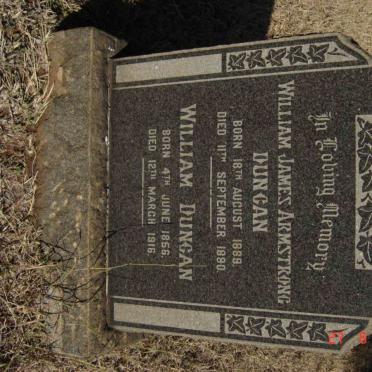 DUNCAN William James Armstrong 1889-1890 :: DUNCAN William 1856-1916