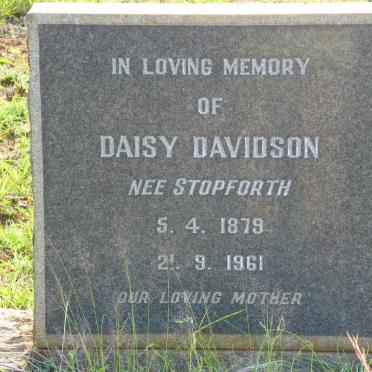 DAVIDSON Daisy nee STOPFORTH 1879-1961