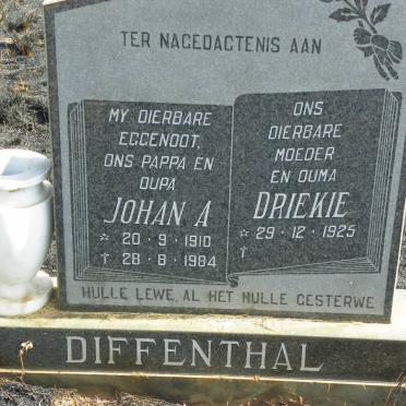 DIFFENTHAL Johan A. 1910-1984 &amp; Driekie 1925-
