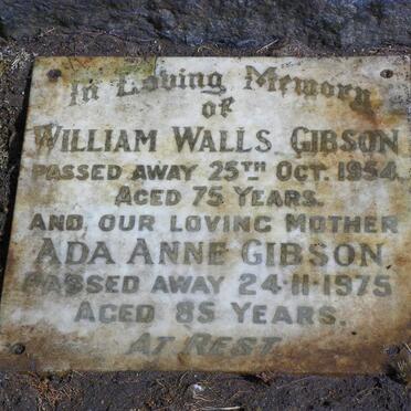 GIBSON William Walls -1954 &amp; Ada Anne -1975
