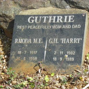 GUTHRIE G.H. 1902-1989 &amp; Rhoda M.E. 1917-1998