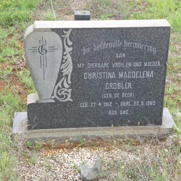 GROBLER Christina Magdelena nee DE BEER 1912-1969