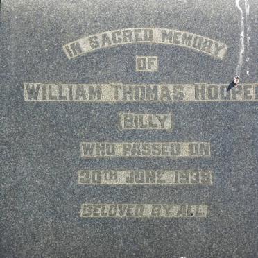 HOOPER William Thomas -1938