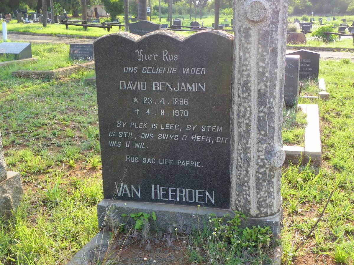 HEERDEN David Benjamin, van 1896-1970