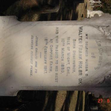 HOLBROOK Walter Frank 1880-1917