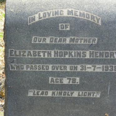 HENDRY Elizabeth Hopkins -1938