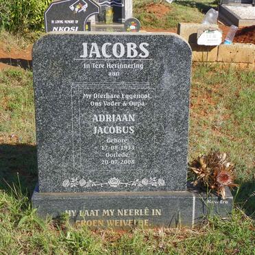 JACOBS Adriaan Jacobus 1933-2008