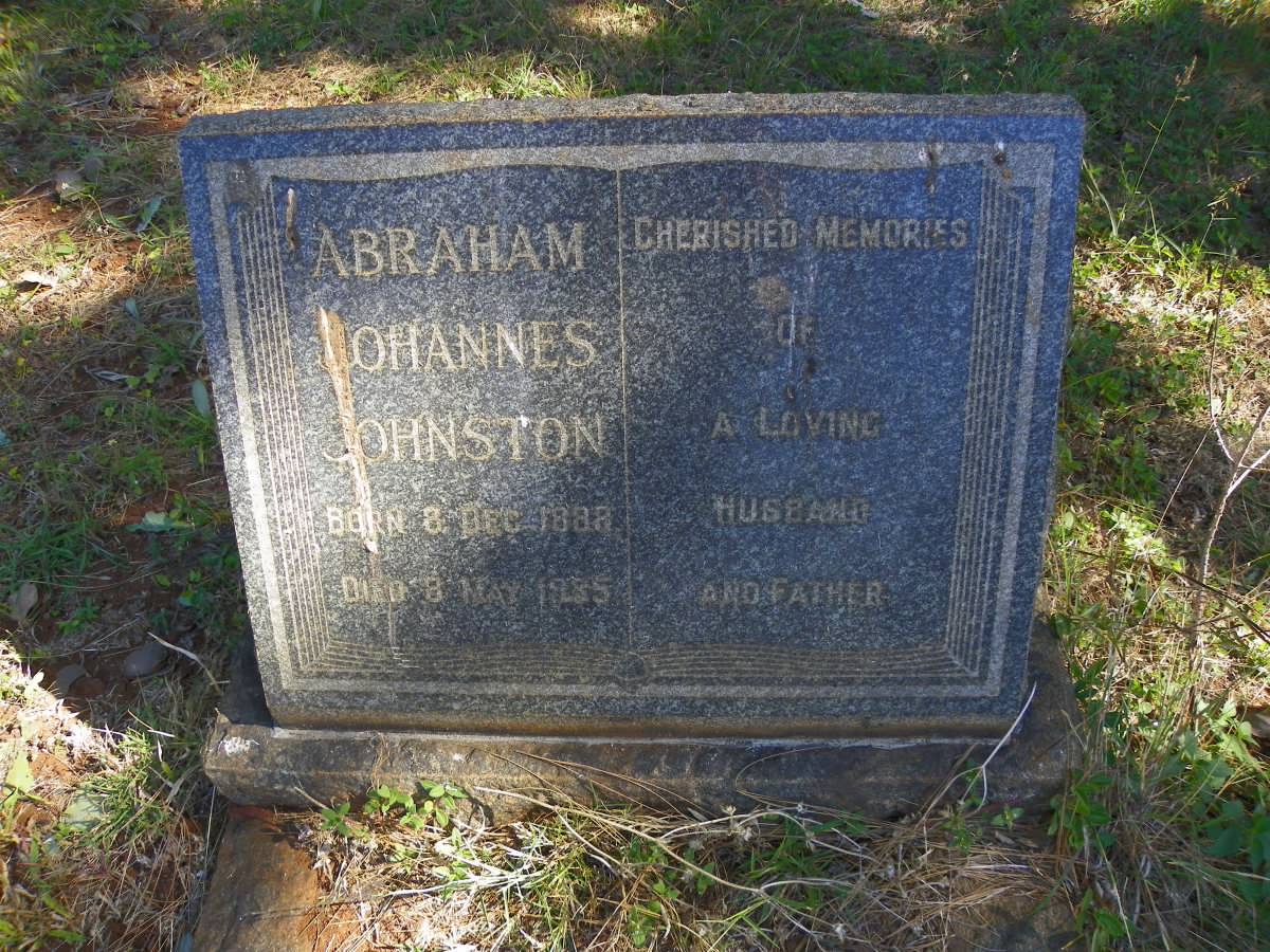 JOHNSTON Abraham Johannes 1888-1935