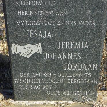 JORDAAN Jesaja Jeremia Johannes 1929-1975