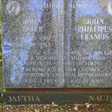JAFTHA John Peter 1906-1961 :: NAUDE John Phillipus Francis
