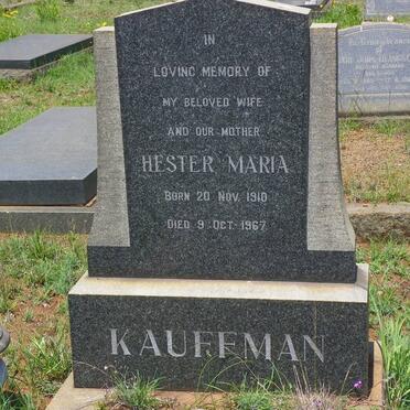 KAUFFMAN Hester Maria 1910-1967