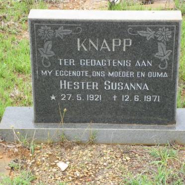 KNAPP Hester Susanna 1921-1971