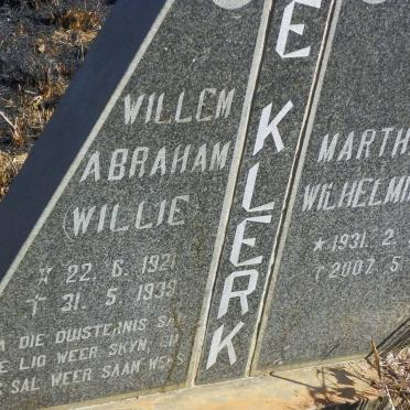 KLERK Willem Abraham, de 1921-1999 &amp; Martha Wilhelmina 1931-2007