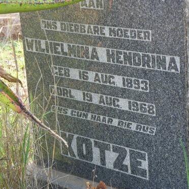 KOTZE Wilhelmina Hendrina 1893-1968