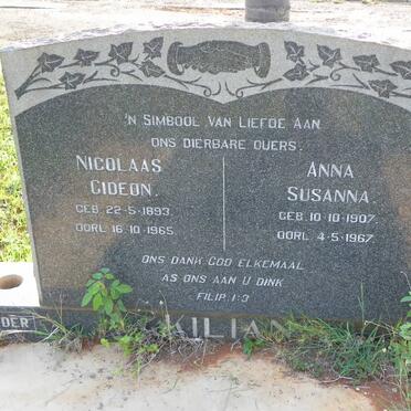 KILIAN Nicolaas Gideon 1893-1965 &amp; Anna Susanna 1907-1967